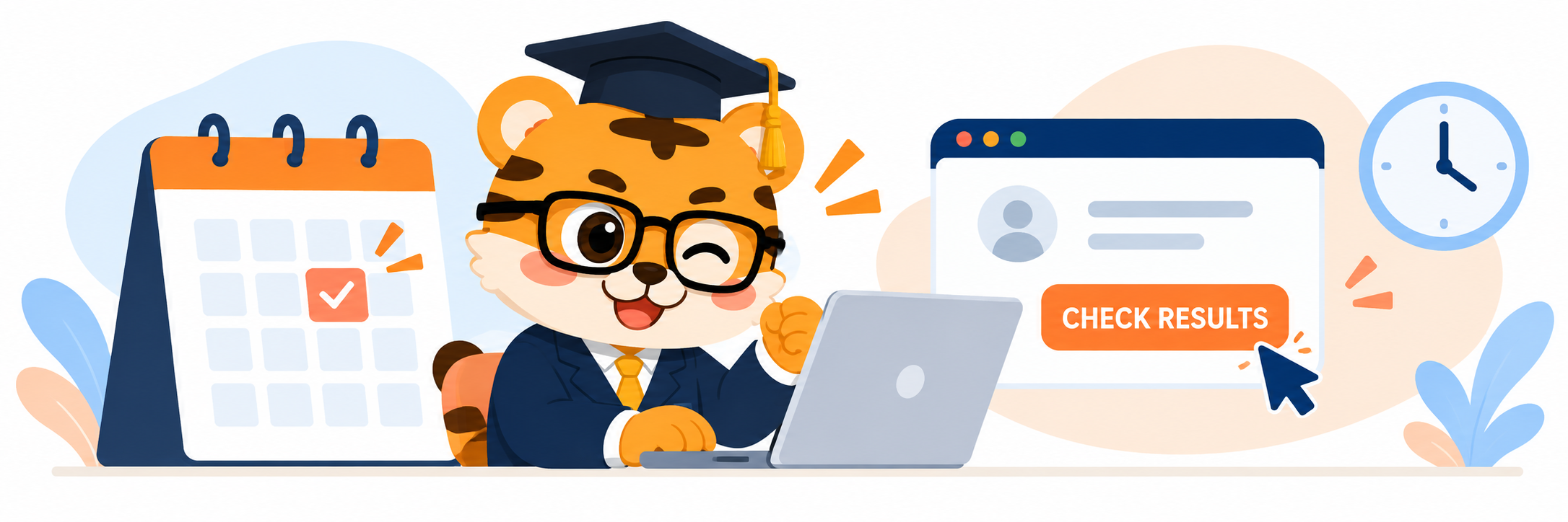 Checking IELTS results and a calendar