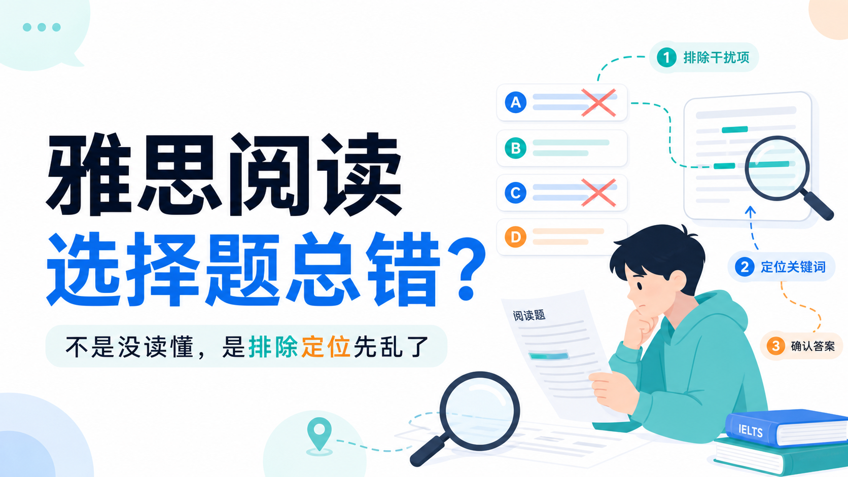 雅思阅读选择题总是错很多时候不是没读懂而是排除定位顺序先乱了